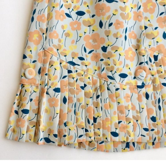 MARC JACOBS Silk Floral Print Pleated Skirt, Blue Yellow Orange, US 2 - Picture 13 of 16